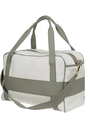 ELEVENTY Taske, Herre, Hvid, ONE SIZE, Bomuld, Bomulds- og læder duffle bag