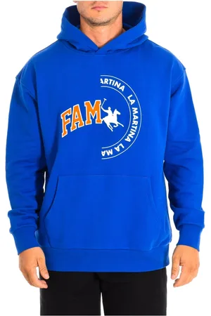 La Martina Sweathshirts & Hoodies, Herre, Blå, M, Bomuld, Cloud Dancer Man oversized bomuldshættetrøje