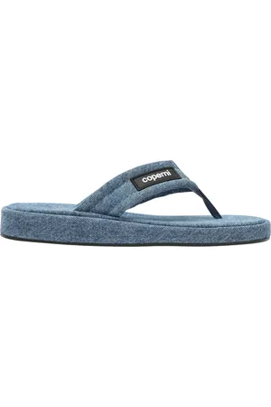 COPERNI Sko, Dame, Blå, 37 EU, Denim, Denim Flip-Flops Med Logo