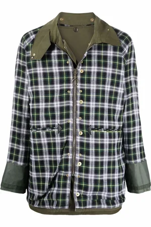 Maison Margiela Jakke, Herre, Grøn, L, Uld, Reversibel Grønternet Jakke