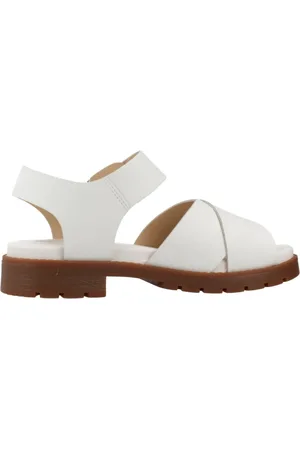 Clarks Sko, Dame, Hvid, 39 EU, Læder, Orinoco Cross flade sandaler