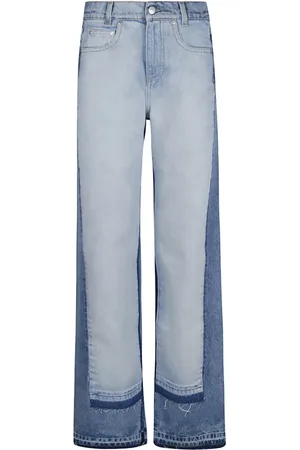 Stella McCartney Jeans, Dame, Blå, W26, Bomuld, Two-Tone Straight-Leg Jeans