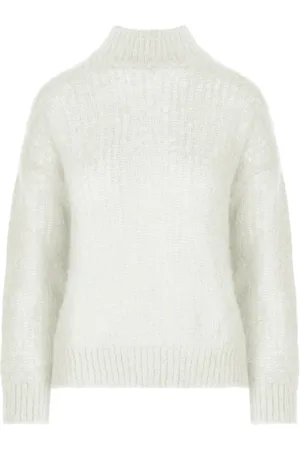 Bomboogie Strik, Dame, Hvid, M, Mohair Blend Strik Turtleneck