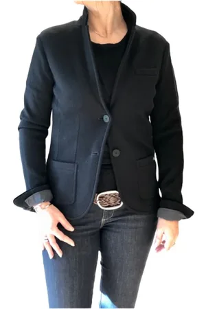 Masons Jakke, Dame, Sort, XS, Uld, Uldblanding Ribstrikket Jersey Blazer