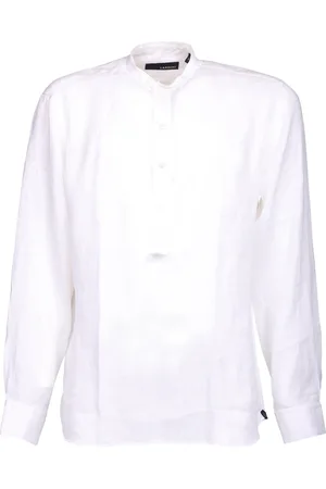 LARDINI Skjorte, Herre, Hvid, S, Bomuld, Relaxed Fit Skjorte