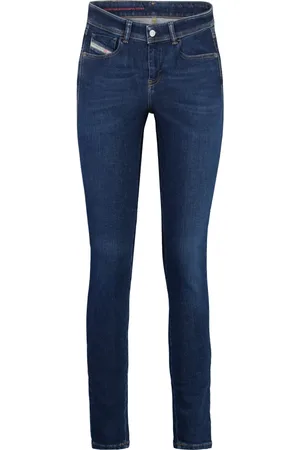 Diesel Jeans, Dame, Blå, W27, Bomuld, Super Skinny Jeans med kontrastsyninger