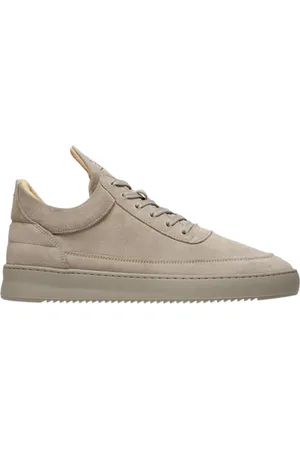 Filling pieces Sko, Herre, Brun, 42 EU, Suede, Low Top Suede Tonal Earth Sneakers