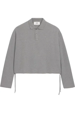 Ami Top, Herre, Grå, M, Broderet Kort Polo Skjorte