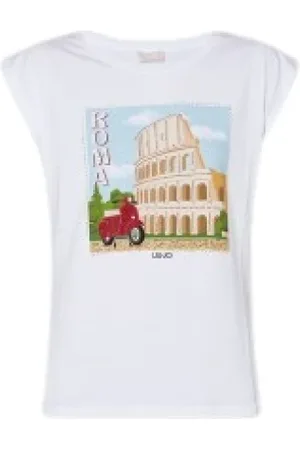 Liu Jo Top, Dame, Hvid, M, Bomuld, Europæisk by-inspireret T-shirt