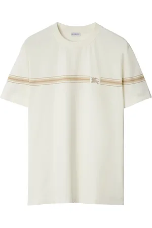 Burberry Top, Herre, Hvid, S, Bomuld, Hvid bomulds T-shirt med Equestrian Knight-design
