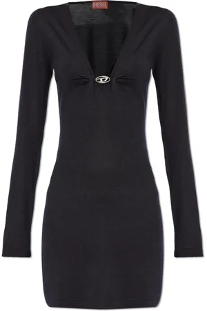 Diesel Kjole, Dame, Sort, 2XS, Uld, Dress M-Placky