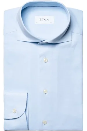 Eton Skjorte, Herre, Blå, 4XL, Bomuld, Stretch Bomuldsskjorte