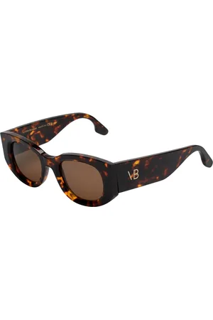 Victoria Beckham Tilbehør, Dame, Brun, ONE SIZE, Moderne ovale solbriller med acetatramme