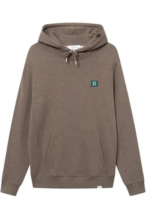 Les Deux Sweathshirts & Hoodies, Herre, Brun, L, Bomuld, Trendy Hættetrøje med Logo Detaljer