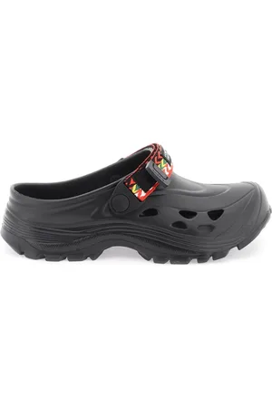 Lanvin Sko, Dame, Sort, 38 EU, Gummisko med flerfarvet rem
