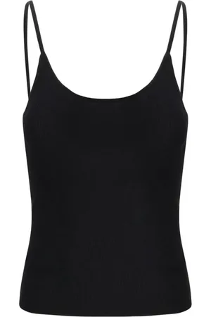 Chloé Top, Dame, Sort, M, Uld, Ribstrikket uldtop
