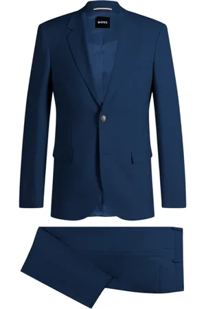 HUGO BOSS Jakkesæt, Herre, Blå, L, Navy Blå Enkeltknaps Jakkesæt