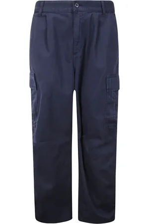 Carhartt Bukser, Herre, Blå, W30, Bomuld, Mørkeblå Cargobukser med Pressefold