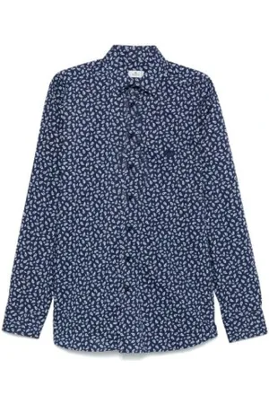 Etro Skjorte, Herre, Blå, 2XL, Cashmere, Cashmere Motif Skjorte