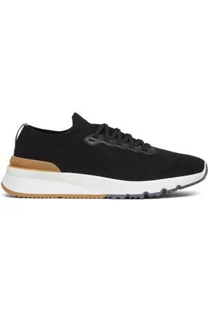 Brunello Cucinelli Sko, Herre, Sort, 40 EU, Bomuld, Strikkede Low-Top Sneakers
