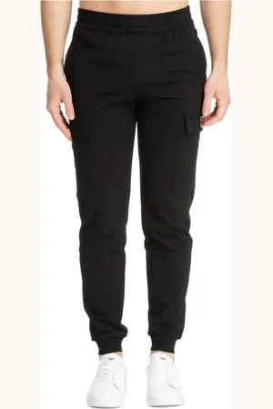 EA7 Bukser, Herre, Sort, S, Bomuld, Core Sweatpants med Snørelukning