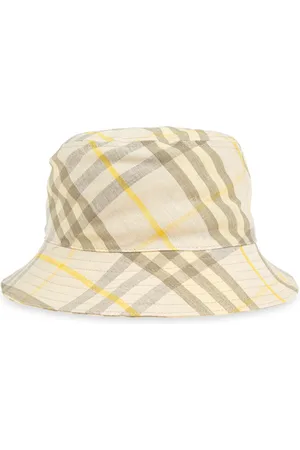 Burberry Tilbehør, Herre, , S, Checkered Wide-Brim Linen Bucket Hat