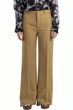 Chloé Bukser, Dame, Grøn, L, Uld, Powder Grain uldbukser