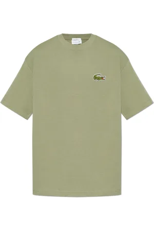 Lacoste Top, unisex, Grøn, L, Bomuld, Unisex Loose Fit Heavy Cotton Badge T-shirt