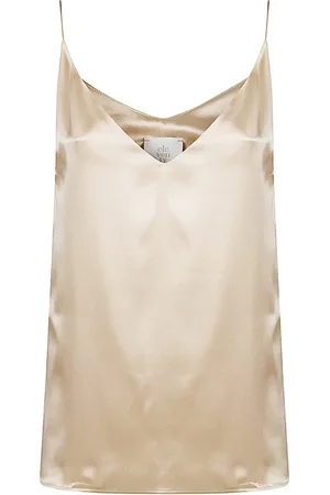 ELEVENTY Top, Dame, , XS, Satin, Silke Ærmeløs Top Rig Feminint Look