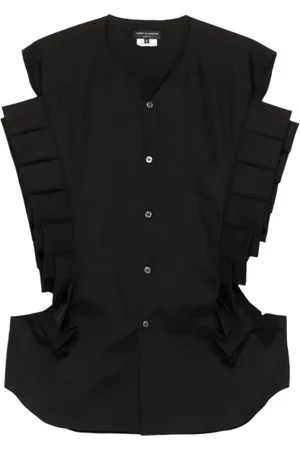 Comme des Garçons Bluser & Skjorter, Dame, Sort, XL, Bomuld, Bomuld Rynket Skjorte