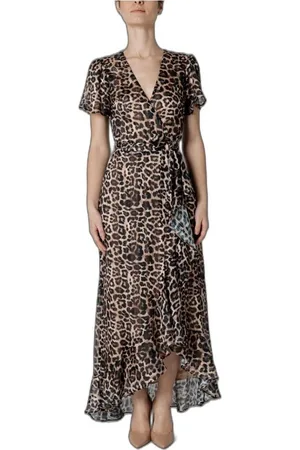 Guess Kjole, Dame, Flerfarvet, 2XS, Polyester, Brun Lang Kjole
