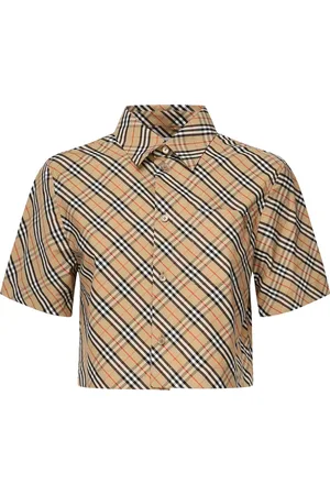 Burberry Bluser & Skjorter, Dame, , 3XS, Bomuld, Check Cropped Skjorte