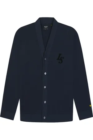 Lyle & Scott Strik, Herre, Blå, XS, Bomuld, Club Emblem Baseball Cardigan
