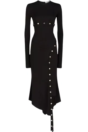 The Attico Kjole, Dame, Sort, XS, Tyl, Asymmetrisk Midi Kjole