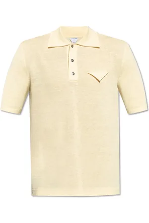 Bottega Veneta Top, Herre, Gul, L, Linned, Linned polo shirt