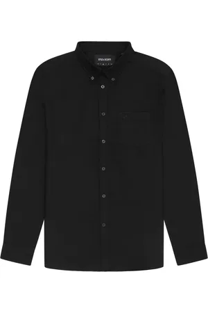 Lyle & Scott Skjorte, Herre, Sort, M, Bomuld, Tonal Eagle Plain Oxford Skjorte