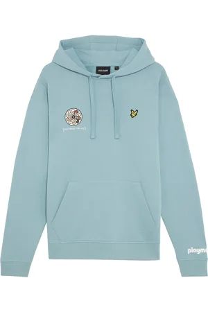 Lyle & Scott Sweathshirts & Hoodies, Herre, Blå, 2XL, Bomuld, Playmobil Pullover Hættetrøje