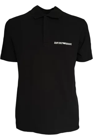 Emporio Armani Top, Herre, Sort, L, Bomuld, Kortærmet poloshirt, sort med Mon Amour-logo