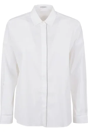 Brunello Cucinelli Bluser & Skjorter, Dame, Hvid, S, Bomuld, Camicia Shirt