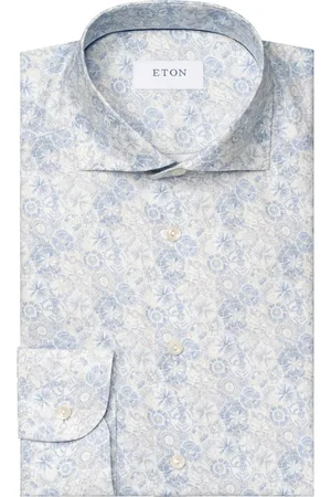 Eton Skjorte, Herre, Blå, 2XL, Bomuld, Twill Moderne Skjorte Lyseblå