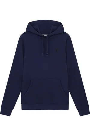 Lyle & Scott Sweathshirts & Hoodies, Herre, Blå, XS, Bomuld, Tonal Eagle Pullover Hættetrøje