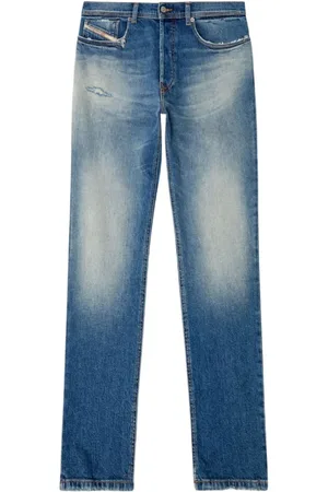 Diesel Jeans, Herre, Blå, W32, Denim, Slim Fit Jeans med medium talje