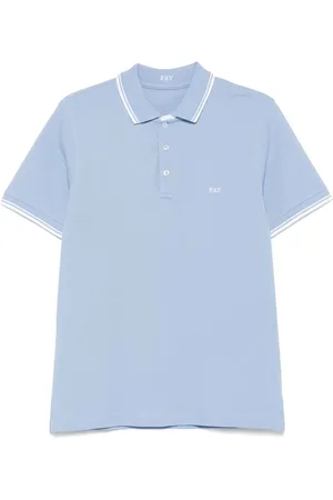 FAY Top, Herre, Blå, L, Bomuld, Lyseblå Bomuldspiqué Polo Shirt