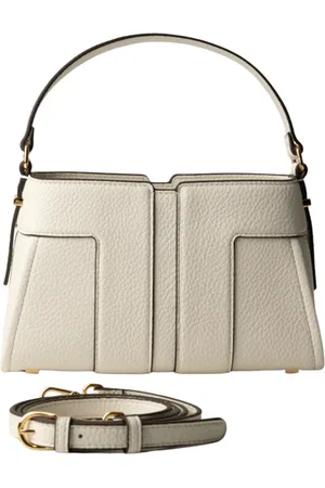 Elisabetta Franchi Taske, Dame, , ONE SIZE, Uld, Geometrisk Syning Ivory Skuldertaske