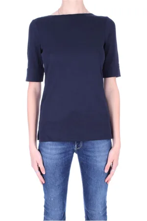 Ralph Lauren Top, Dame, Blå, M, Bomuld, Tre-kvartærmet T-shirt