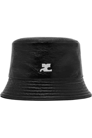 Courrèges Tilbehør, Dame, Sort, M, Bomuld, Vinyl Bucket Hat