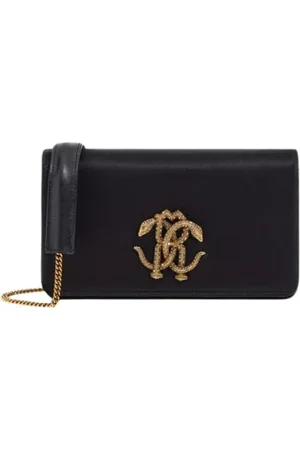 Roberto Cavalli Taske, Dame, Sort, ONE SIZE, Uld, Monogram Skuldertaske