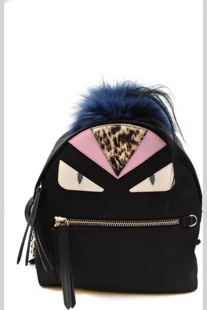 Fendi Taske, Dame, Sort, ONE SIZE, Uld, Stilfuld Rygsæk