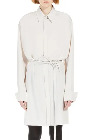 Sportmax Kjole, Dame, Grå, XS, Oversize Silkeskjorte Cementgrå