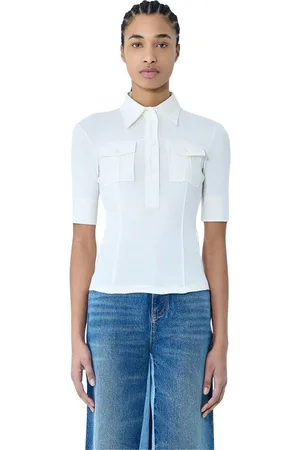Chloé Top, Dame, Hvid, L, Bomuld, Logo Motif Polo Top